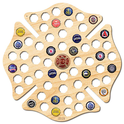 Firefighter Maltese Cross Beer Cap Map